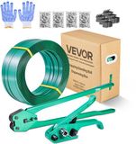 Vevor 6-Delige Omsnoeringsset met Omsnoeringsband, Handmatig Omsnoeringsgereedschap met 457 M Pet-Band, 450 metalen Clips, 150 Randbeschermers