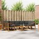 vidaXL - Ensemble de salon d'angle - 7 places assises - Naturel et anthracite - Bois d'acacia