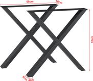 en.casa Stalen onderstel Maribo set van 2 tafelpoot 72x55 cm zwart