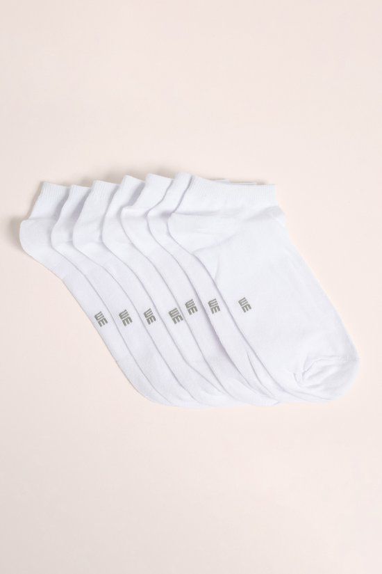 WE Fashion Heren sneakersokken, 7-pack, wit