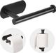 Vannons Porte-rouleau de papier toilette noir - Adhésif - Inox