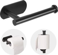 Vannons - Toiletrolhouder - WC Rolhouder Zwart zonder Boren - Zelfklevend - WC Rol Houder RVS - Zwart