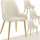Tectake Eetkamerstoel Avane - Set van 4 - Beige