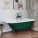 Hudson Reed Oxford Semi-freestanding Corner Bath Classic 168.5cm x 75cm - Evergreen (Green), with Black Bath Feet