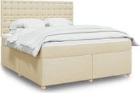 Maison Exclusive - Sommier à lattes de lit avec matelas Crème 180x200 cm Tissu