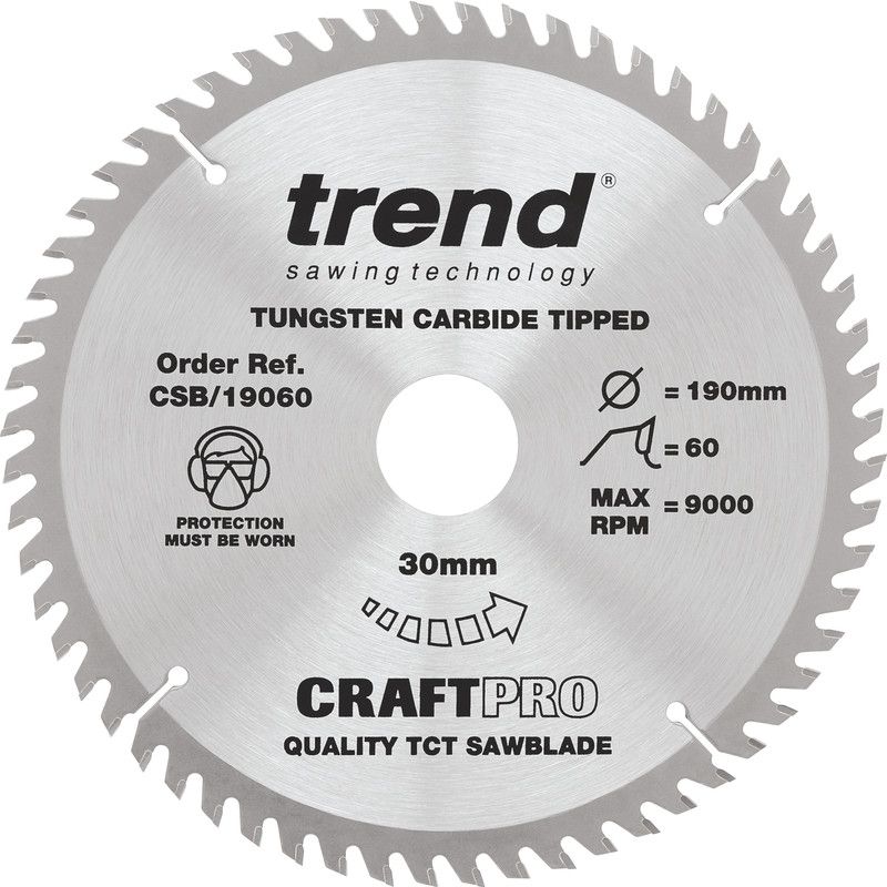 Trend cirkelzaagblad 190x30x2,8mm 60T