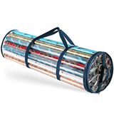 Hearth & Harbor Cadeauopslag, geschikt voor maximaal 22 rollen 101,6 cm scheurbestendige inpakpapierorganizer, polyvinylchloride, staalblauw, 1 stuks (pak van 1)