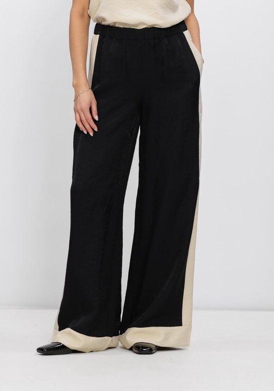 Jansen Amsterdam Olene Broek Cb 422 Color Block Elastic Waist Broeken Dames - Multi - Maat 42