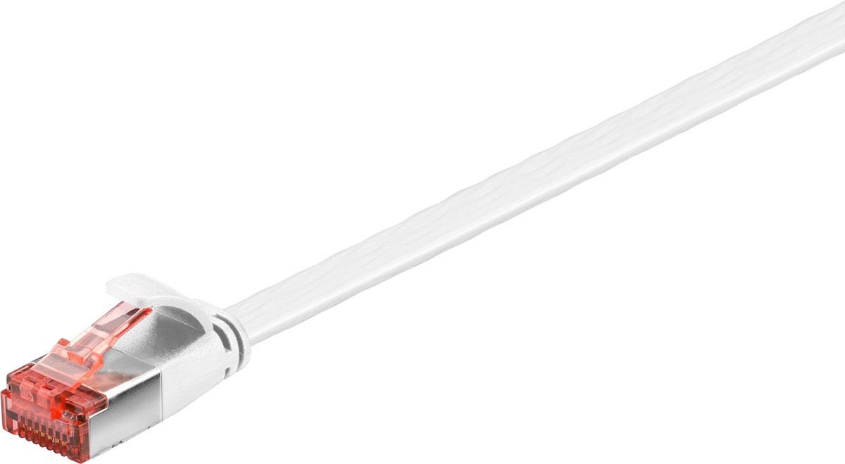 Goobay - U/FTP platte netwerkkabel CAT6 - Wit - 0,50 meter
