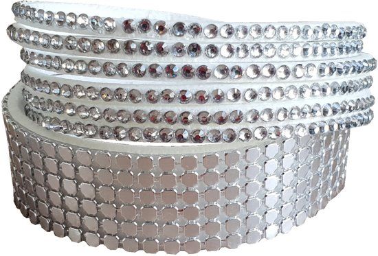 Fako Bijoux® - Wikkelarmband - Metal Bling - Wit - 8719874854504