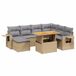 vidaXL 8-delige Loungeset met kussens, polyrattan, beige