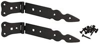 KOTARBAU® Set van 2 ladebanden, 200 mm, deurscharnier, deurband, werfhangers, kruishang, deurscharnier, scharnier, zwart, roestvrij, tuindeurband, bouwbeslag, robuust