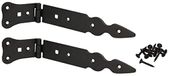 KOTARBAU® Set van 2 ladebanden, 200 mm, deurscharnier, deurband, werfhangers, kruishang, deurscharnier, scharnier, zwart, roestvrij, tuindeurband, bouwbeslag, robuust