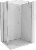 Mexen Mist cabine de douche pentagonale asymétrique à charnières 80 x 100 cm, transparent, chrome