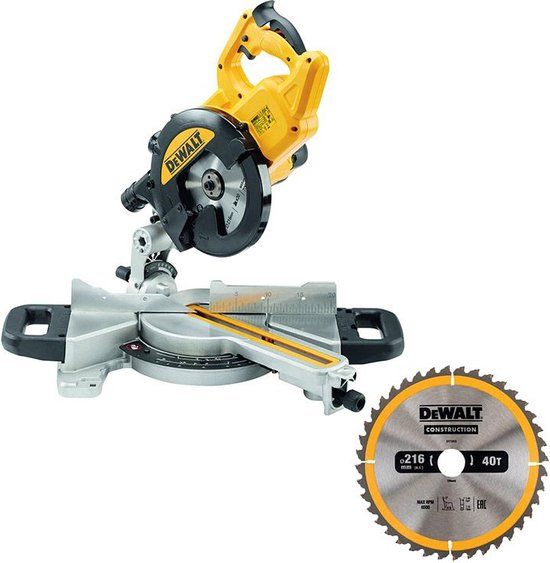 DeWalt DWS774EXB-QS Afkort-/verstekzaag | 1400W | 216mm | met XPS-indicator | met extra zaagblad