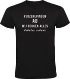 Merkloos / Sans marque Verzekeringen Ad wij dekken alles behalve schade Heren T-shirt - Zwart - Maat L