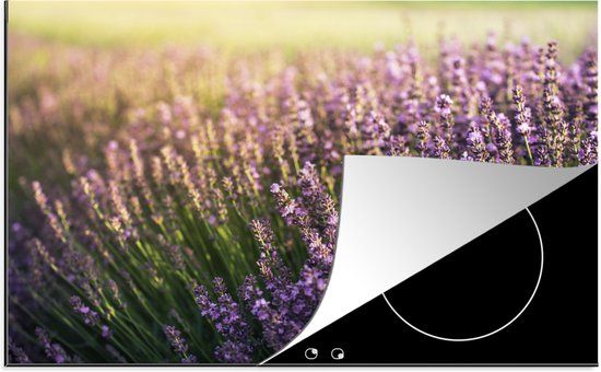 KitchenYeah® Inductie beschermer 77x51 cm - Lavendel in een veld - Inductiebeschermer