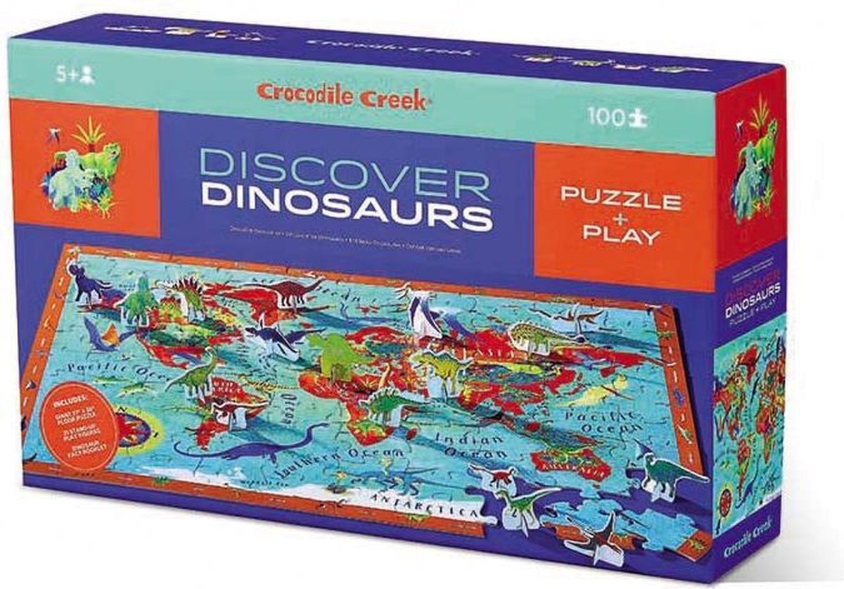 Crocodile Creek ontdek puzzel Dinosaurussen - 100 stukjes