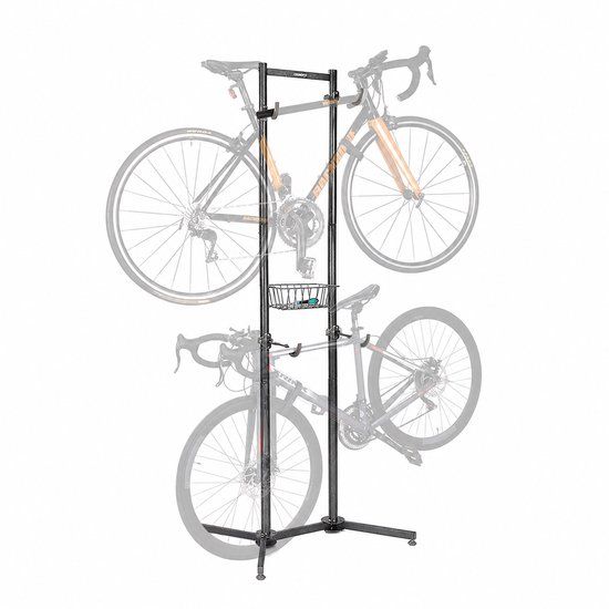Relaxdays Fietsenrek - 2 fietsen - zwart/grijs