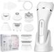 Merkloos Epilator voor Vrouwen - 7-in-1 Haarverwijdering Apparaat met Massagekop en Reinigingsborstel - Bikinischaver - IPX7 Waterdicht - Draadloos - Wit