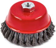 HBM Machines B.V. 3 Pièces 125 mm Brosse à gobelet - Brosse métallique pour meuleuse d'angle avec filetage torsadé