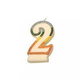 Verjaardagskaarsen N.2 - Frosted 9 Cm White Wax - 24 stuks