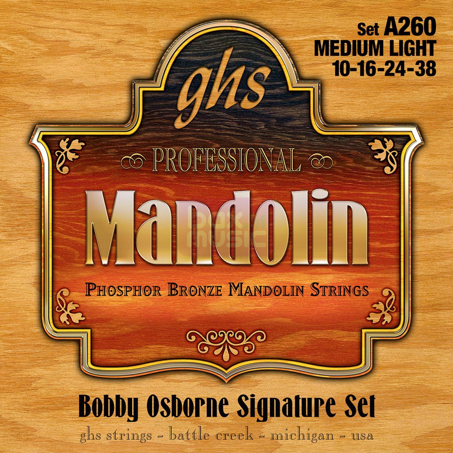 GHS A260 Bobby Osborne Signature medium light mandoline-snaren