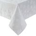 Laura Ashley Tafelkleed verhoogd geweven geborduurde jacquard stof, kreukbestendig voor dineren, vakantie, feest, bruiloft of banket, 152 x 213 cm, sneeuwvlok zilver