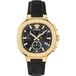 Versace VEVCA0224 Montre Femme Cuir Noir Quartz Acier Doré Verre Saphir 5 ATM
