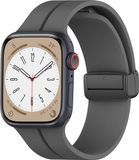 Strap-it Magnetische Siliconen band - Geschikt voor Apple Watch bandje - Donkergrijs