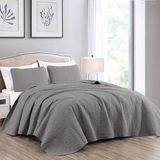 Chezmoi Collection Austin 3-delige extra grote spreiset, kingsize, grijs