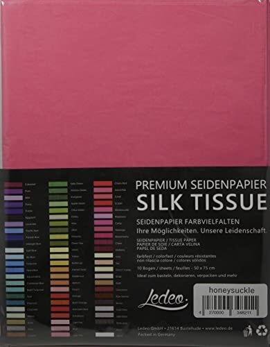 Ledeo Silk Tissue Premium zijdepapier Silk Tissue - 10 vellen (50 x 75 cm) - kleur naar keuze (Honeysuckle)