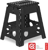 Relaxdays opstapje inklapbaar, 40 cm hoog, 1 trede, tot 120 kg, kunststof opstapkrukje antislip, keuken, caravan, zwart