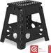 Relaxdays opstapje inklapbaar, 40 cm hoog, 1 trede, tot 120 kg, kunststof opstapkrukje antislip, keuken, caravan, zwart