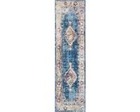 Safavieh Tapijtloper Hadarah Blauw Polyester Klassiek 69 x 244 cm