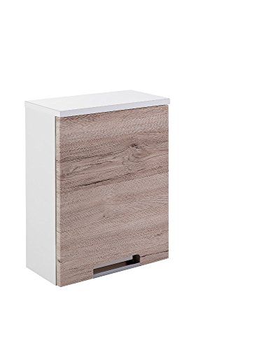 Schildmeyer Rilana 130474 hangkast - wit glans/eiken sanremo decor - 46,5 x 33 x 16,5 cm