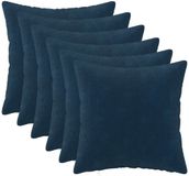 vidaXL - Kussensloop - 6 stuks - HEERLEN - Blauw - 40 x 40 cm - Katoensatijn