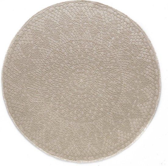 Vloerkleed Ø 135 cm Hanna Ivoor - Beige - Rond - Modern