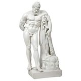 Design Toscano Hercules Farnese standbeeld gebroken wit 28 x 38 x 76 cm