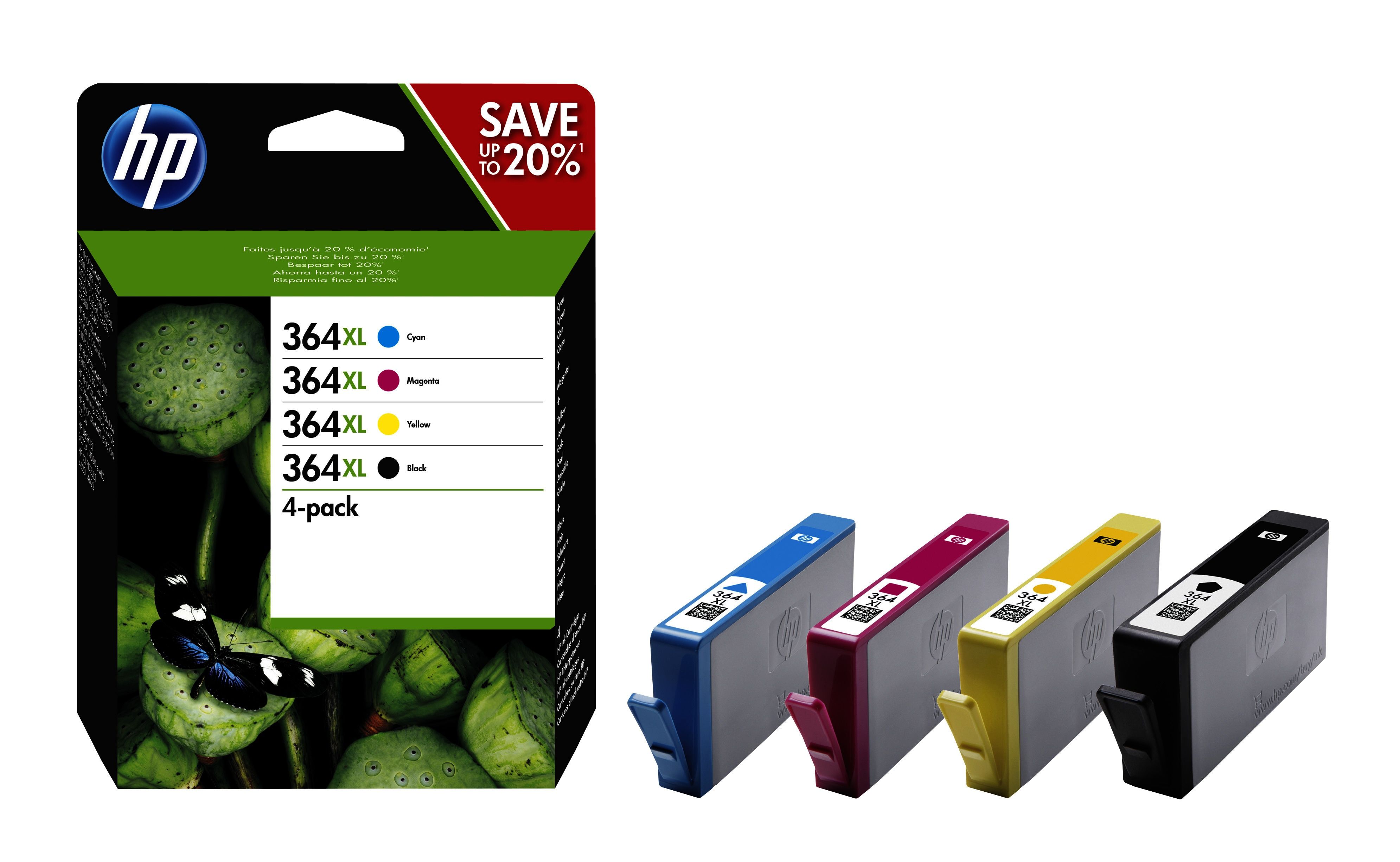 HP 364XL Inktcartridges - 4-pack - Zwart/Cyaan/Magenta/Geel