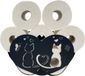 Unyqoos Porte-rouleaux de papier toilette Chat - Design Autoportant - Décoration de Salle de Bain - Métal Robuste Revêtement en Poudre - Espace 7 Rouleaux - Noir