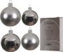 Decoris Kaemingk B.V. Compleet glazen kerstballen pakket zilver glans/mat 38x stuks - 18x 4 cm en 20x 6 cm - Inclusief 50x haakjes