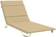 vidaXL Ligstoel Kussen GEMERT 100% Polyester Beige 200 x 90 x 3 cm