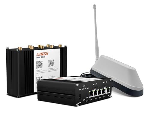 SELFSAT MWR 6550 5G Cat 19 WiFi 6 WLAN-router tot 3,4 Gbps incl. Shark 5G antenne wit