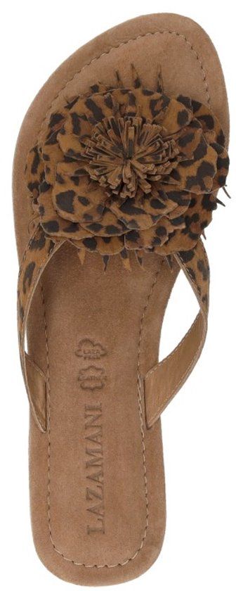 Lazamani Nomi Teenslippers - Middelbruin - Maat 41
