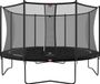 BERG Favorit Regular 380 Trampoline Op Poten - Safety Net Comfort - AirFlow Springdoek - Zwart