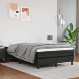 vidaXL Boxspringbed met matras, kunstleer, zwart, 120x200 cm