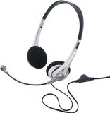 Renkforce On Ear headset Computer Kabel Stereo Zwart, Zilver Volumeregeling
