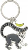 Nature Planet Aps Metalen sleutelhanger van een ringstaart maki aap - 5 cm - Dieren cadeau artikelen - Kinderen