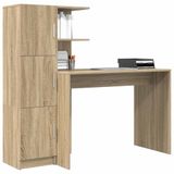 vidaXL Bureau Sonoma Eik 133.5 x 50 x 124 cm 2 stuks